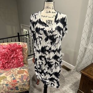 Ribbed tie dye dress